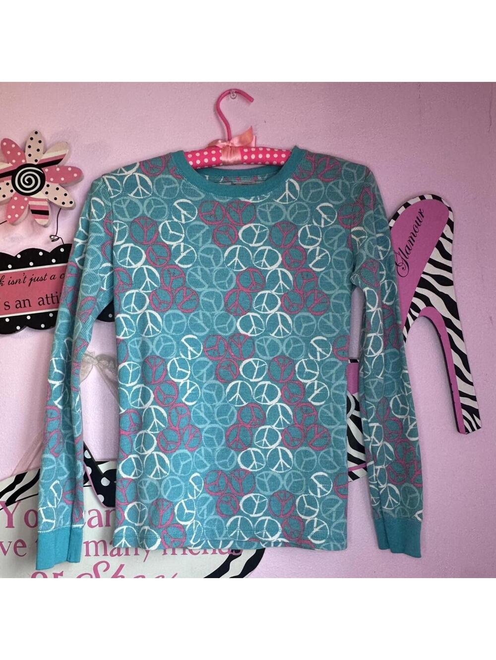 Y2K Peace sign long sleeve top